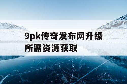 9pk传奇发布网升级所需资源获取