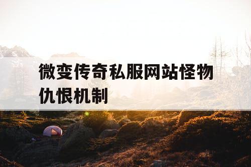 微变传奇私服网站怪物仇恨机制