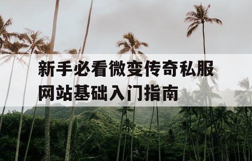 新手必看微变传奇私服网站基础入门指南
