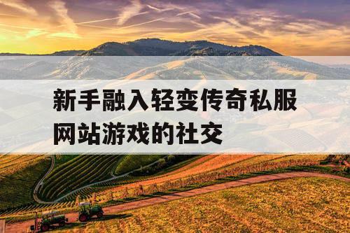 新手融入轻变传奇私服网站游戏的社交