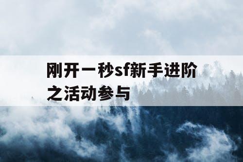 刚开一秒sf新手进阶之活动参与