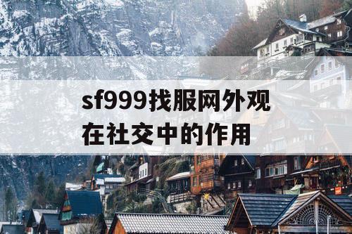 sf999找服网外观在社交中的作用