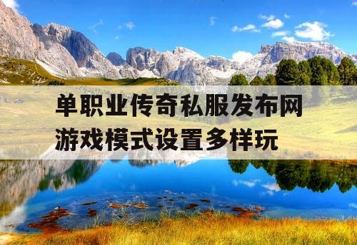 单职业传奇私服发布网游戏模式设置多样玩