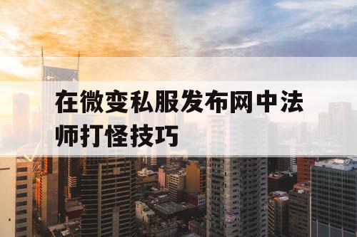 在微变私服发布网中法师打怪技巧