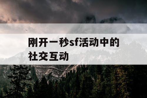 刚开一秒sf活动中的社交互动