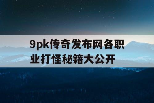 9pk传奇发布网各职业打怪秘籍大公开