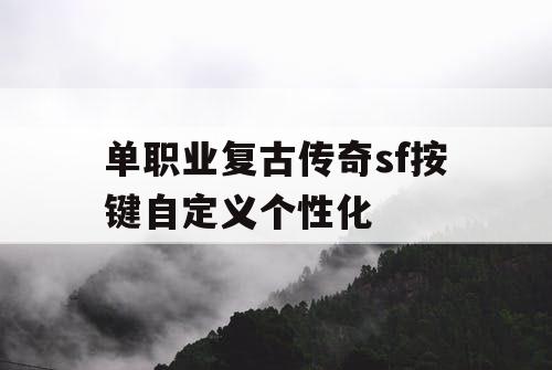 单职业复古传奇sf按键自定义个性化